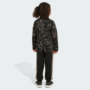 Children Training Black AOP GLAM TRICOT TRACK SET