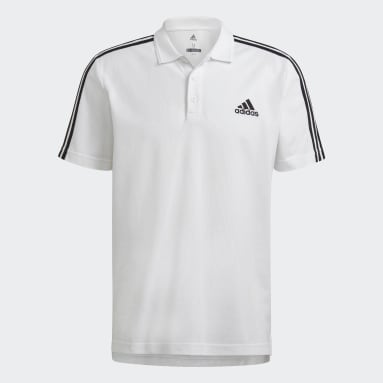 Men Training White AEROREADY Essentials Piqué Embroidered Small Logo 3-Stripes Polo Shirt