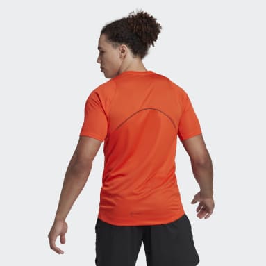 Men Training Orange HIIT Spin Training Tee