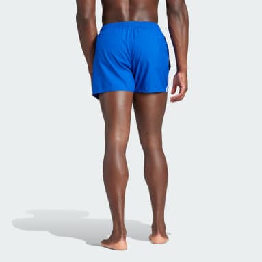Men Swim Blue 3-Stripes CLX Very-Short-Length Swim Shorts