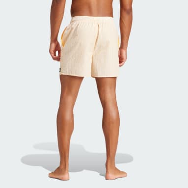 Men Sportswear Orange Stripey Classics Swim Shorts Short Length