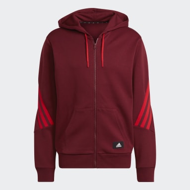 Felpa con cappuccio adidas Sportswear Future Icons 3-Stripes Full-Zip Bordeaux Uomo Sportswear