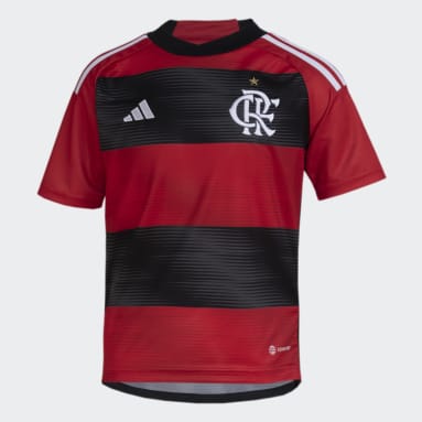 Camisa 1 CR Flamengo 23/24 Infantil Vermelho Meninos Futebol
