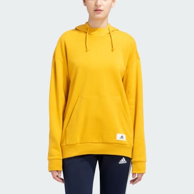 Women Yellow Hoodies Clothing adidas IN