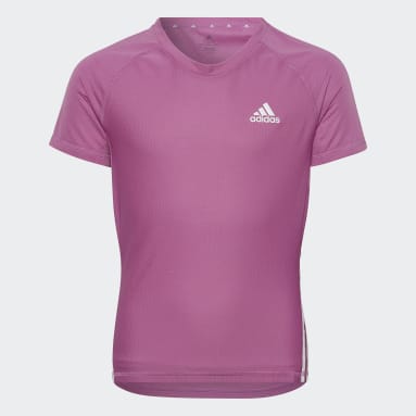 Camiseta Training AEROREADY 3 bandas Violeta Niña Gimnasio Y Entrenamiento