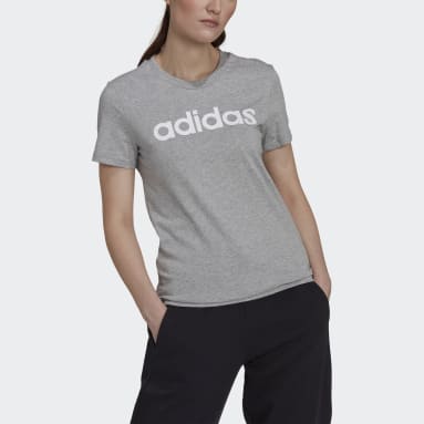 ผู้หญิง Sportswear สีเทา เสื้อยืดโลโก้ทรงสลิม LOUNGEWEAR Essentials