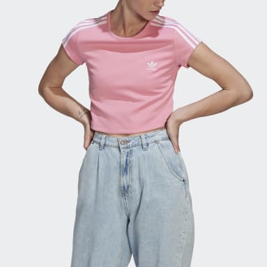Kvinder Originals Pink Adicolor Classics Cro 3-Stripes T-shirt