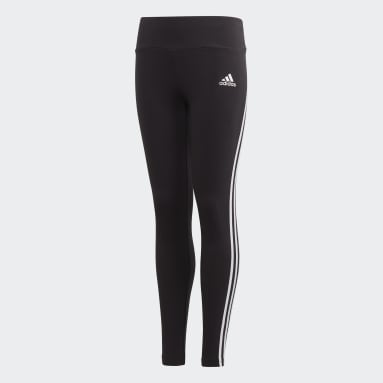 Dievčatá Sportswear čierna Legíny 3-Stripes Cotton