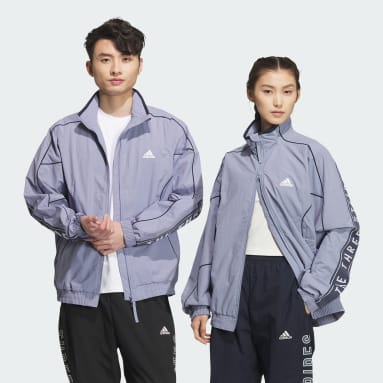 Wording Loose Fit Wrinkled Nylon Woven Brushed Tricot Lined Track Top (Gender Neutral)