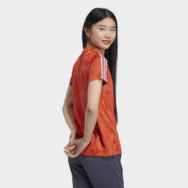 Camiseta Tiro Manga Corta Rojo Mujer Sportswear