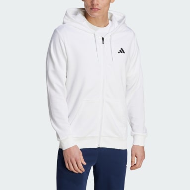 Veste à capuche de tennis entièrement zippée Club Teamwear Blanc Hommes Tennis