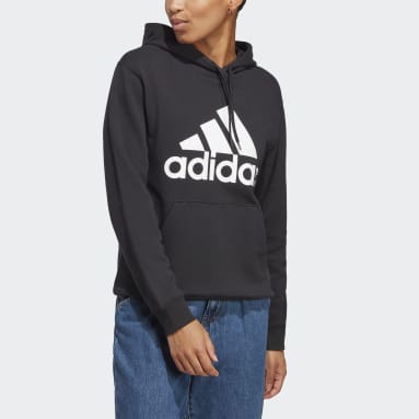 Sweat-shirt à capuche en molleton coupe standard Big Logo Essentials Noir Femmes Sportswear