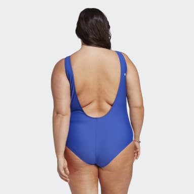 Women Originals Blue Adicolor 3-Stripes Swimsuit (Plus Size)