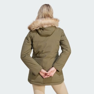 Parka com Capuz com Pelagem Verde Mulher Sportswear