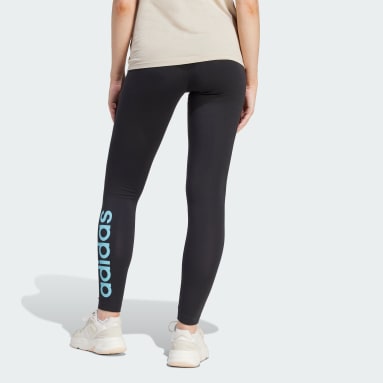 Women Training Black ESSENTIALS HIGH-WAISTED LOGO LEGGINGS