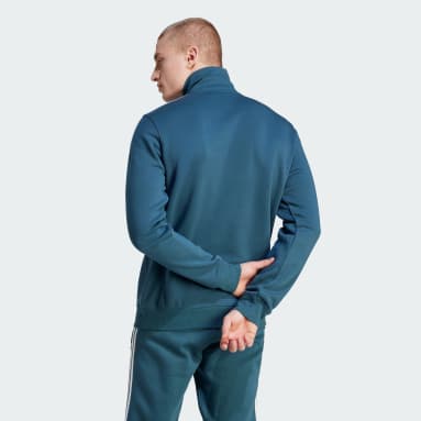 Men Originals Turquoise Adicolor Classics 3-Stripes Half-Zip Sweatshirt