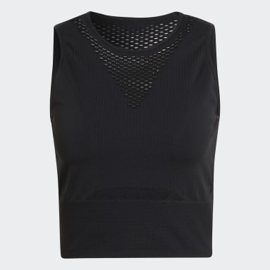 Women Running Black Run Fast AEROKNIT Running Crop Top