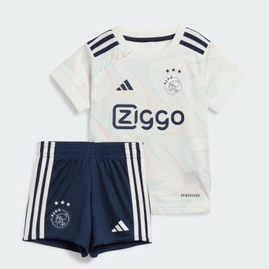 Kinder Fußball Ajax 23/24 Mini-Auswärtsausrüstung Weiß