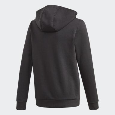 Polera con Capucha Logo Negro Niño Sportswear