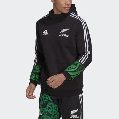 Veste à capuche entièrement zippée Maori All Blacks Rugby 3-Stripes Noir Hommes Rugby