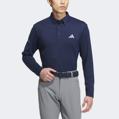 Men Golf Blue AEROREADY Big Badge of Sport Long Sleeve Polo Shirt