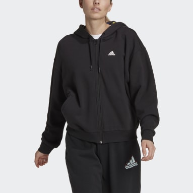 Frauen Sportswear Essentials Multi-Colored Logo Loose Fit Kapuzenjacke Schwarz