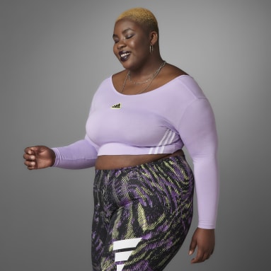 Women Sportswear Purple Hyperpulse Cropped Long-Sleeve Tee (Plus Size)