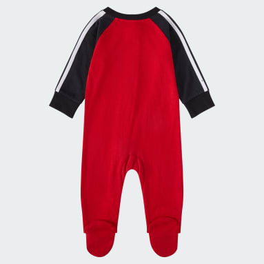 Infant & Toddler Training Red Long Sleeve Zipper Raglan Footie