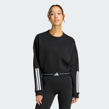 Hyperglam 3-Stripes Cropped Crewneck Sweatshirt
