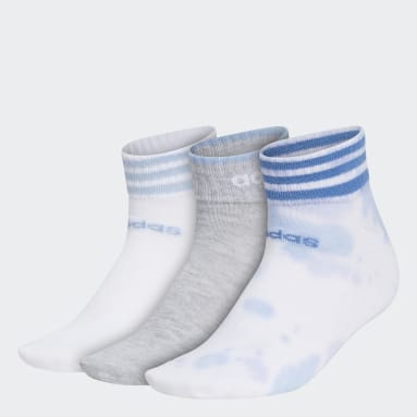 Women's Training Blue 3-Stripes Color Wash Low-Cut Socks 3 Pairs