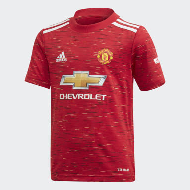 Kids Football Red Manchester United 20/21 Home Youth Kit
