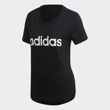 Camiseta Essentials Linear Negro Mujer Diseño Deportivo