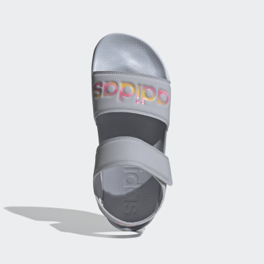 gray adidas slides