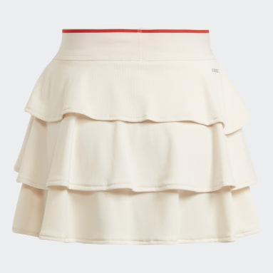 Girls Tennis White Tennis Pop-Up Skirt