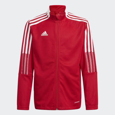 Youth 8-16 Years Soccer Red Tiro 21 Track Jacket