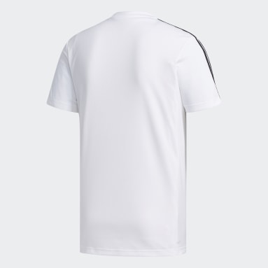 Men Running White Designed 2 Move 3-Stripes T-Shirt