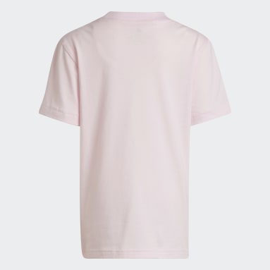 Camiseta Essentials 3 bandas Rosa Niño Sportswear