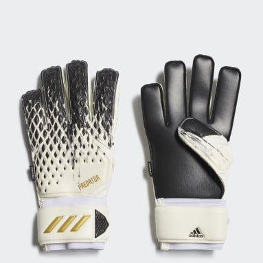 Football White Predator 20 Match Fingersave Gloves