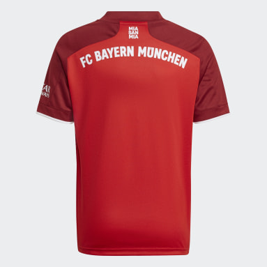 Camisola Principal 21/22 do FC Bayern München Vermelho Criança Futebol