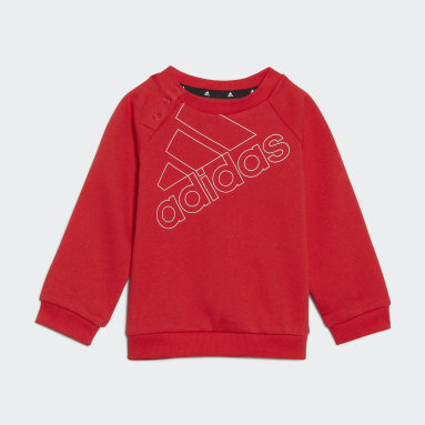 Děti Sportswear červená Mikina a kalhoty adidas Essentials Logo (unisex)