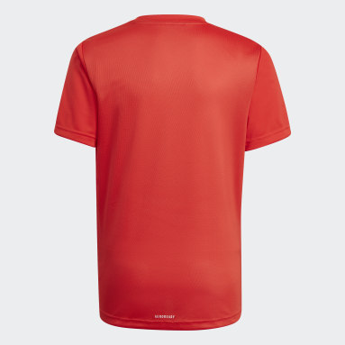 Playera adidas Designed To Move Logo Grande Rojo Niño Sportswear