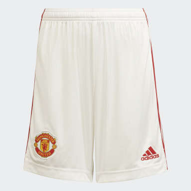 Youth 8-16 Years Football White Manchester United 21/22 Home Shorts