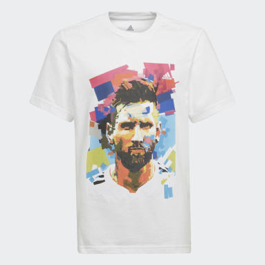 Jongens Voetbal Wit Messi Football Graphic T-shirt