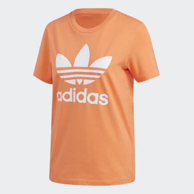 Camiseta Trefoil Naranja Mujer Originals