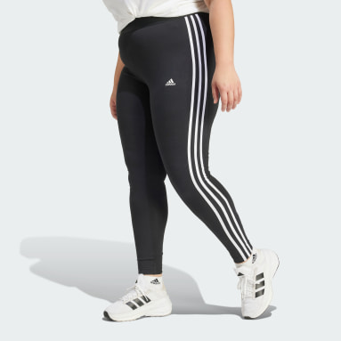 Dames Sportswear Zwart Essentials 3-Stripes Legging (Grote Maat)