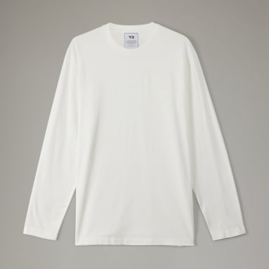 Men Y-3 White Y-3 Classic Chest Logo Long-Sleeve Top