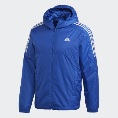 Men Sportswear Blue Essentials Insulated Hooded Jacket