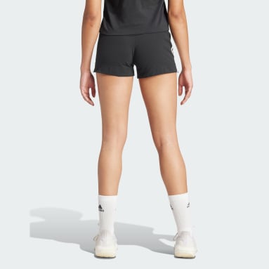 Women Sport Inspired Black Essentials Slim 3-Stripes Shorts