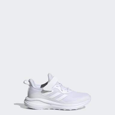 Kids Sportswear White FortaRun Elastic Lace Top Strap Running Shoes