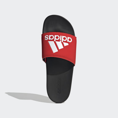 adidas sandals red and black